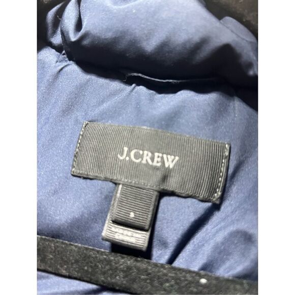 J Crew Puffer Vest Women's S Blue Quilted Down-Filled Sleeveless Full Zip Casual - Picture 4 of 5